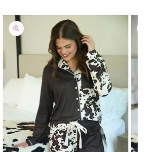 Women's Cow Print Pajama Set Regular and Plus